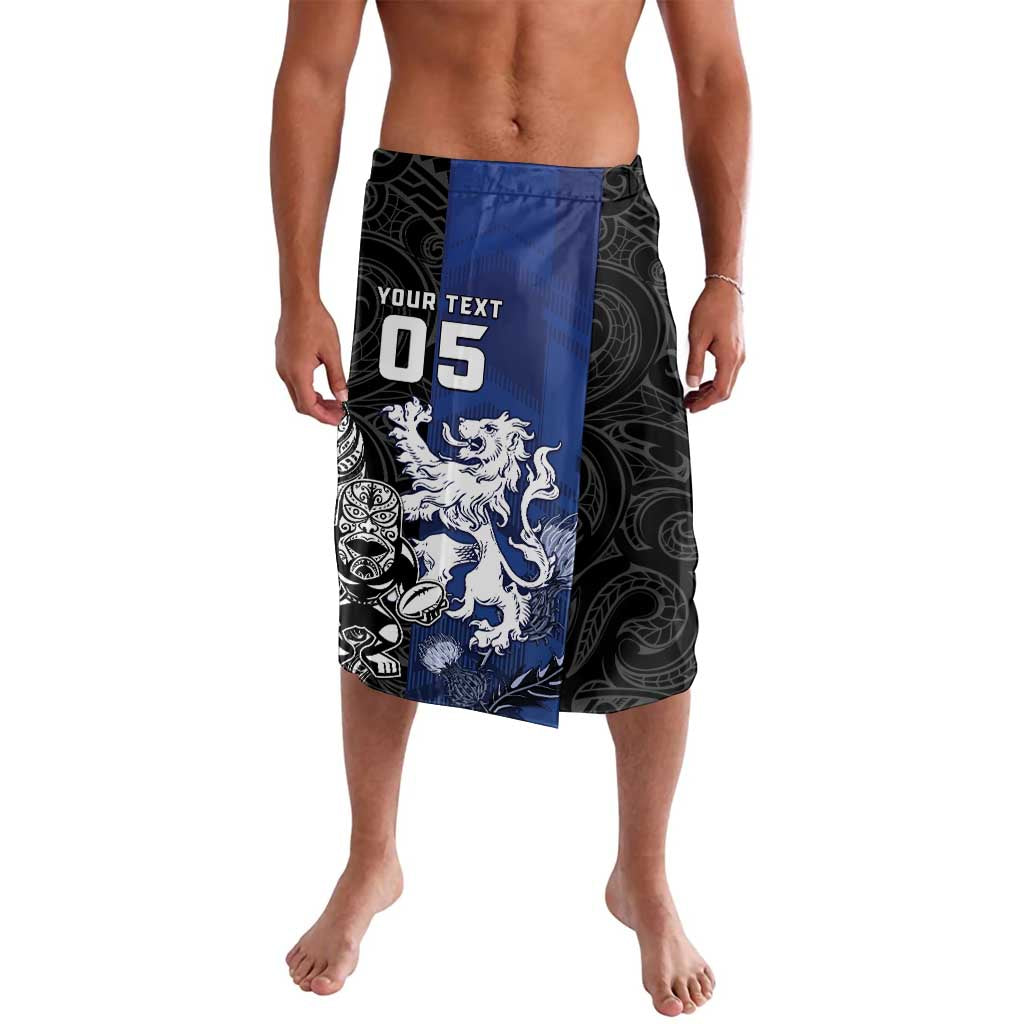 New Zealand And Scotland Rugby Custom Lavalava Maori Tiki With Thistle Together