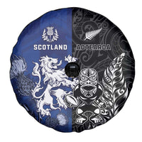 New Zealand And Scotland Rugby Spare Tire Cover Maori Tiki With Thistle Together