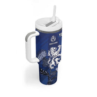 New Zealand And Scotland Rugby Custom Tumbler With Handle Maori Tiki With Thistle Together