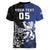 New Zealand And Scotland Rugby Custom Women V-Neck T-Shirt Maori Tiki With Thistle Together