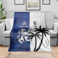 Fiji And Scotland Rugby Blanket Fijian Palm Tree With Thistle Together