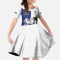 Fiji And Scotland Rugby Custom Family Matching Off Shoulder Maxi Dress and Hawaiian Shirt Fijian Palm Tree With Thistle Together