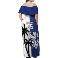 Fiji And Scotland Rugby Custom Family Matching Off Shoulder Maxi Dress and Hawaiian Shirt Fijian Palm Tree With Thistle Together