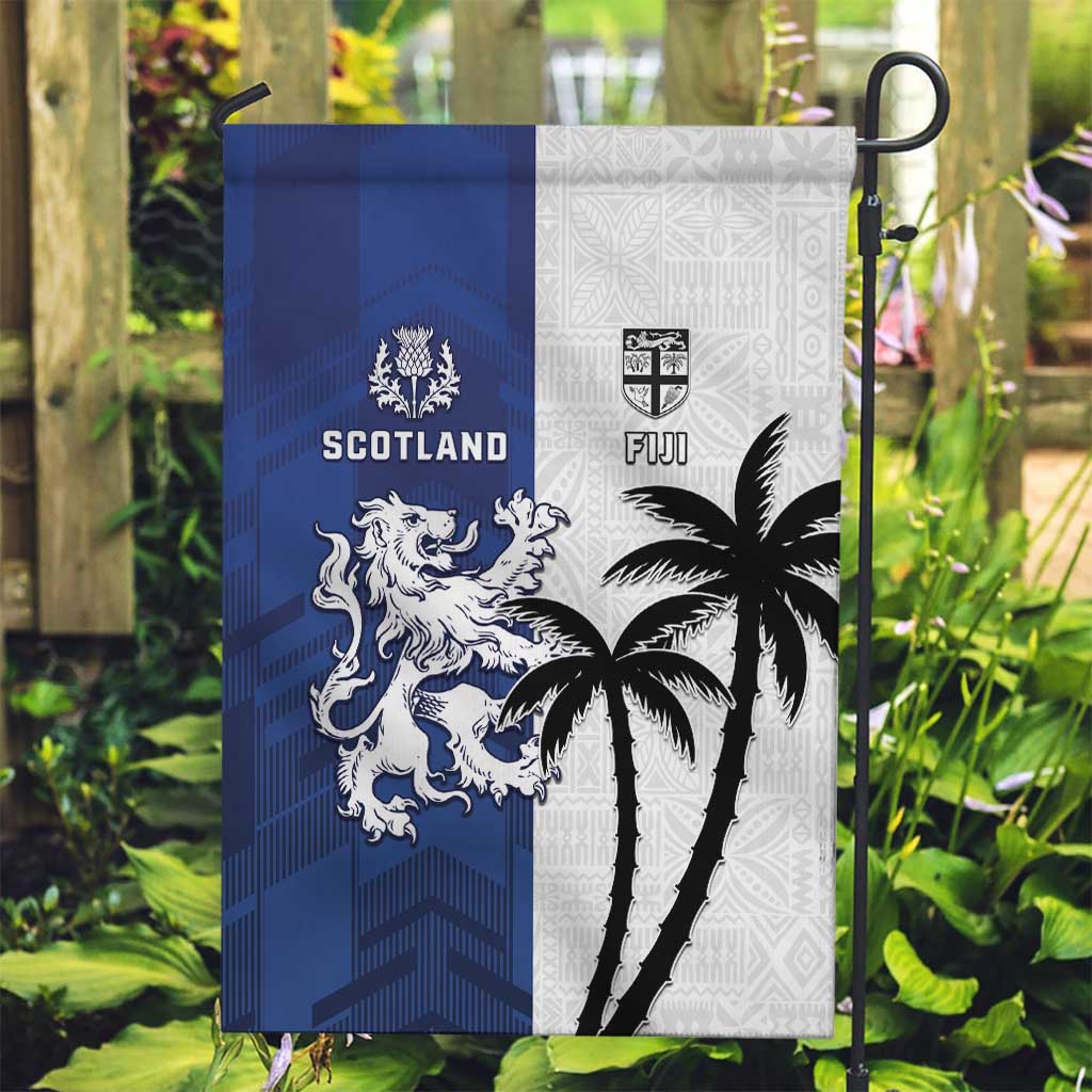 Fiji And Scotland Rugby Garden Flag Fijian Palm Tree With Thistle Together