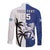 Fiji And Scotland Rugby Custom Long Sleeve Button Shirt Fijian Palm Tree With Thistle Together