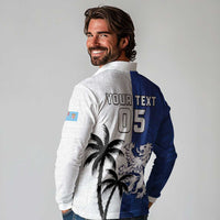 Fiji And Scotland Rugby Custom Long Sleeve Polo Shirt Fijian Palm Tree With Thistle Together