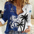 Fiji And Scotland Rugby Custom Women Casual Shirt Fijian Palm Tree With Thistle Together