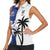 Fiji And Scotland Rugby Custom Women Sleeveless Polo Shirt Fijian Palm Tree With Thistle Together