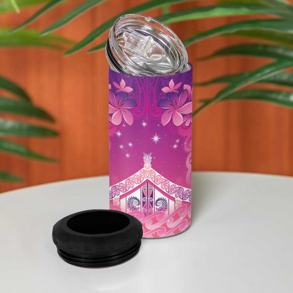 New Zealand Matariki 4 in 1 Can Cooler Tumbler Maori Marae Purple Galaxy