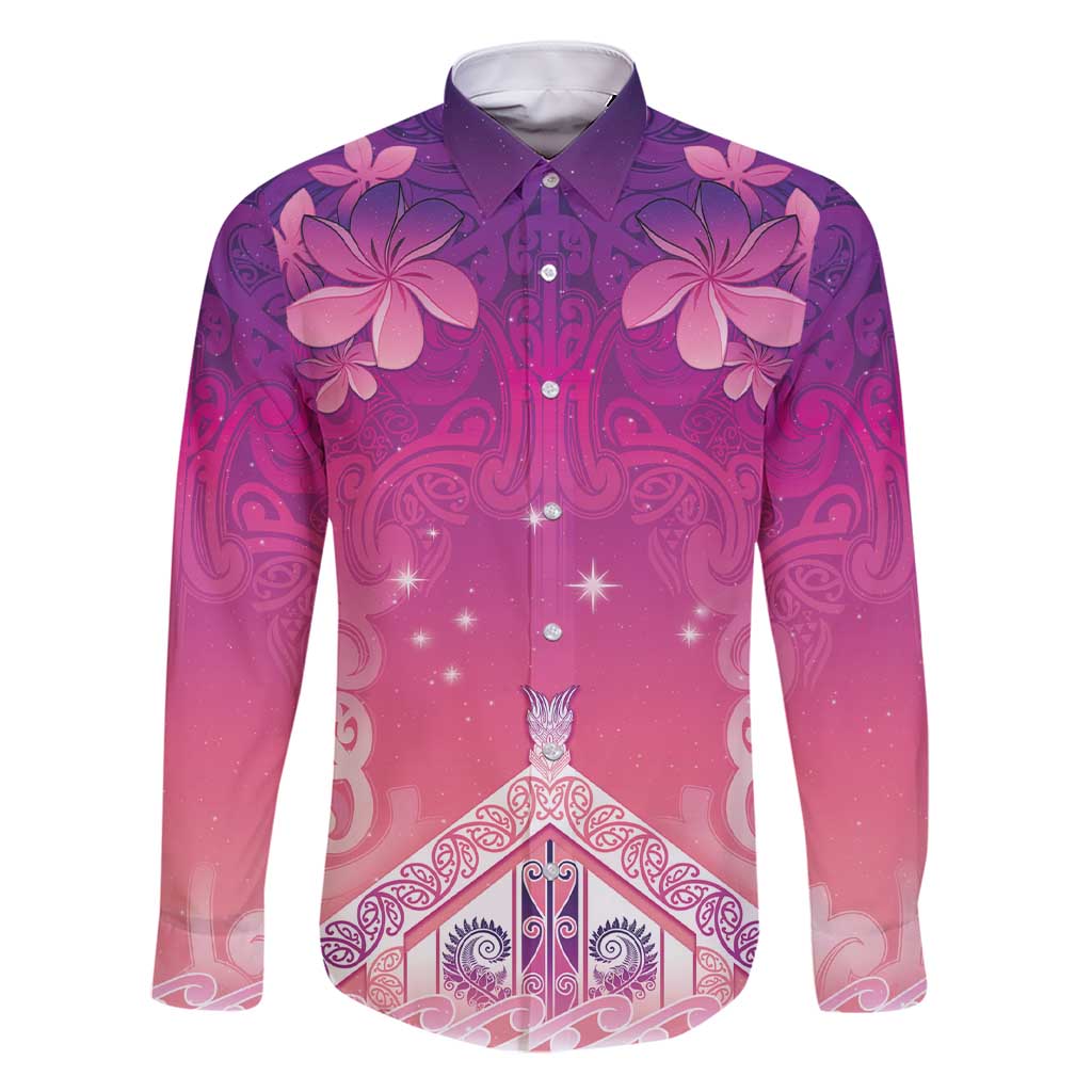 New Zealand Matariki Family Matching Short Sleeve Bodycon Dress and Hawaiian Shirt Maori Marae Purple Galaxy
