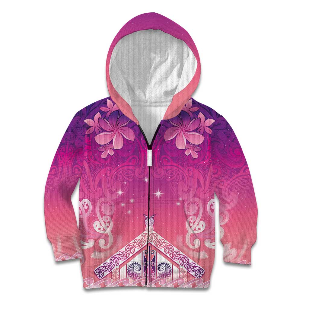 New Zealand Matariki Kid Hoodie Maori Marae Purple Galaxy