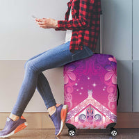 New Zealand Matariki Luggage Cover Maori Marae Purple Galaxy