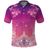 New Zealand Matariki Polo Shirt Maori Marae Purple Galaxy