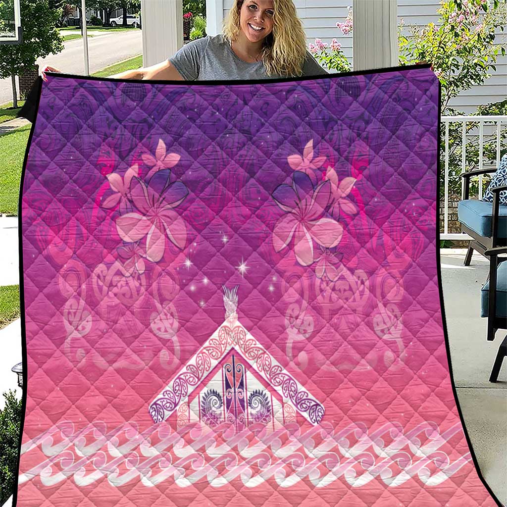 New Zealand Matariki Quilt Maori Marae Purple Galaxy