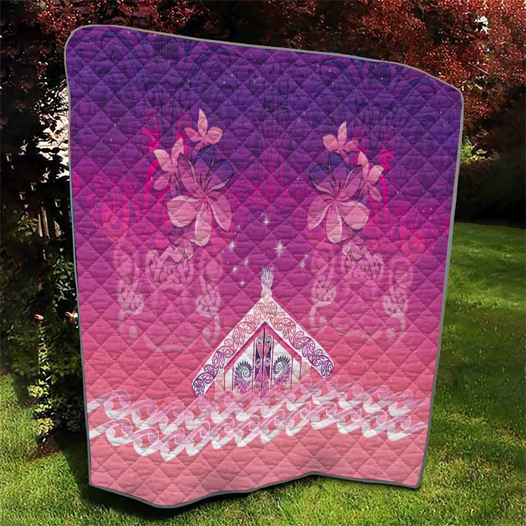 New Zealand Matariki Quilt Maori Marae Purple Galaxy