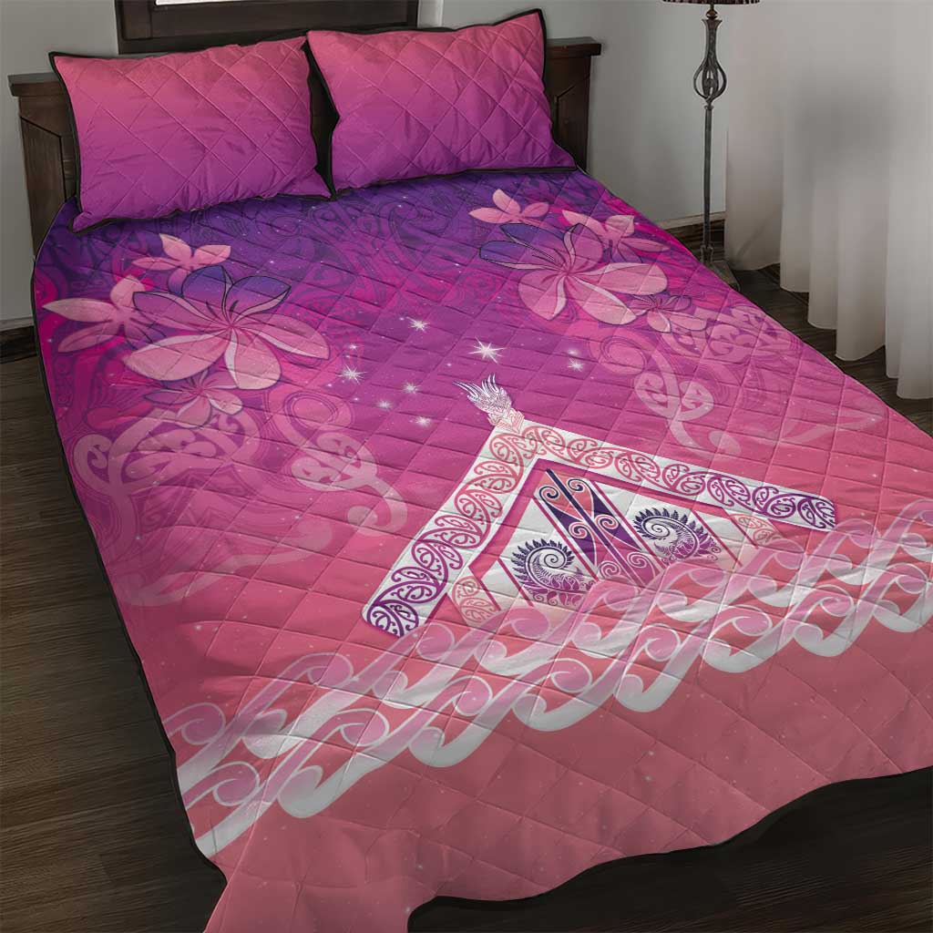 New Zealand Matariki Quilt Bed Set Maori Marae Purple Galaxy