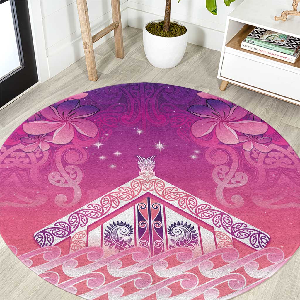 New Zealand Matariki Round Carpet Maori Marae Purple Galaxy