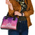 New Zealand Matariki Shoulder Handbag Maori Marae Purple Galaxy