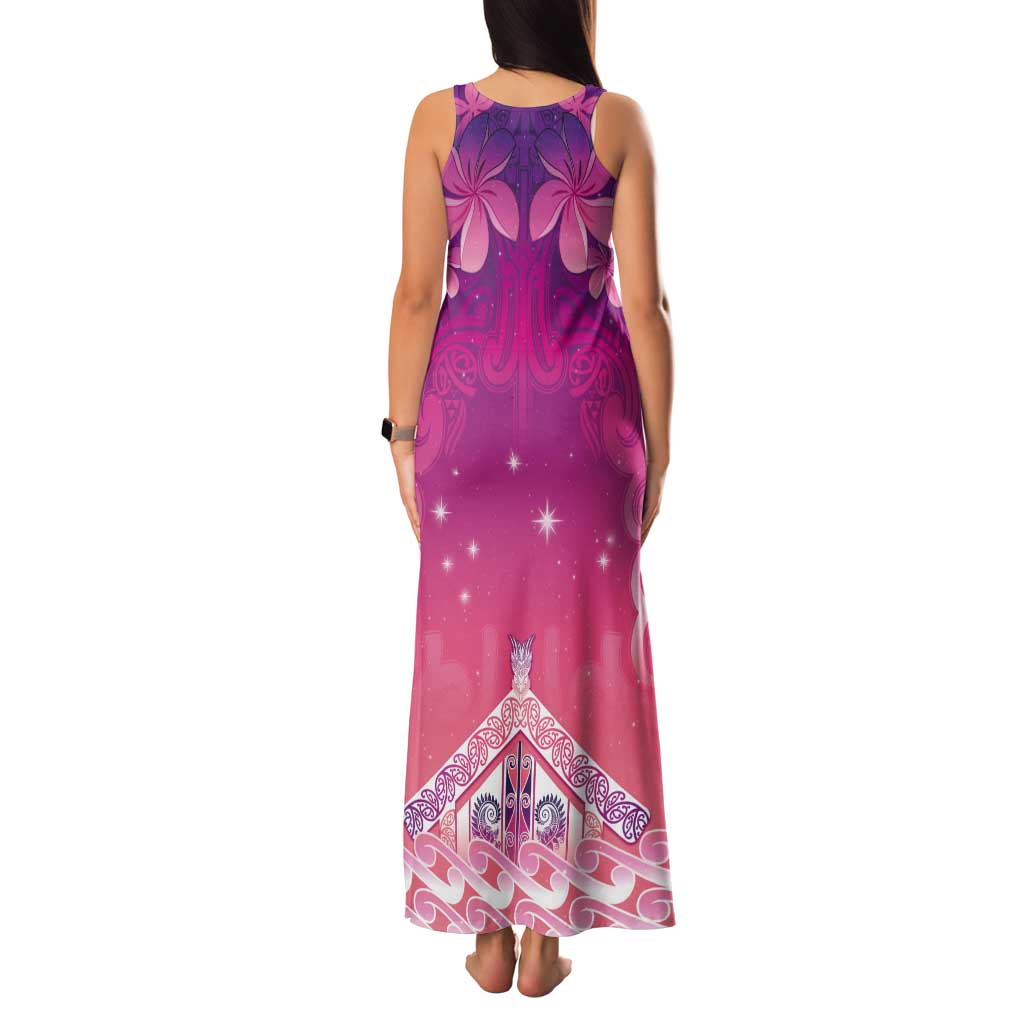 New Zealand Matariki Tank Maxi Dress Maori Marae Purple Galaxy