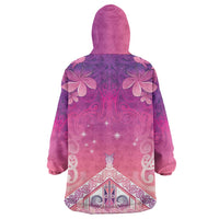 New Zealand Matariki Wearable Blanket Hoodie Maori Marae Purple Galaxy