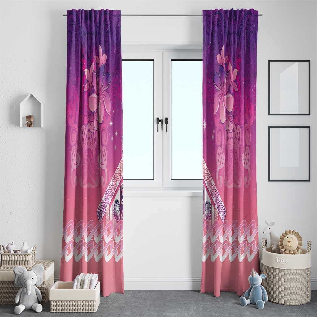 New Zealand Matariki Window Curtain Maori Marae Purple Galaxy