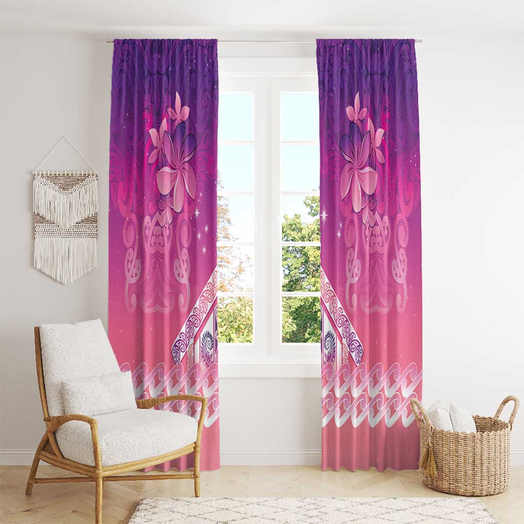 New Zealand Matariki Window Curtain Maori Marae Purple Galaxy
