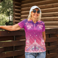 New Zealand Matariki Women Polo Shirt Maori Marae Purple Galaxy