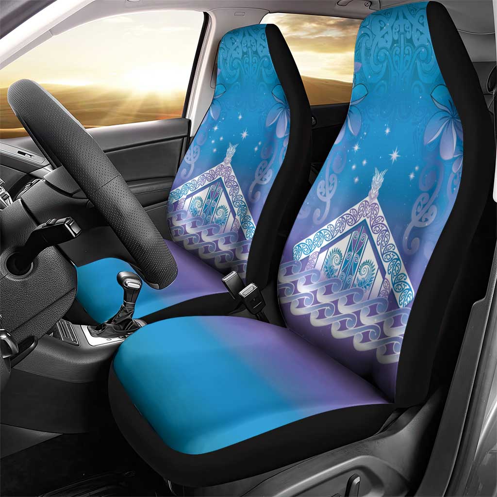 New Zealand Matariki Car Seat Cover Maori Marae Cyan Galaxy