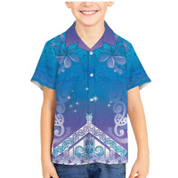 New Zealand Matariki Family Matching Mermaid Dress and Hawaiian Shirt Maori Marae Cyan Galaxy
