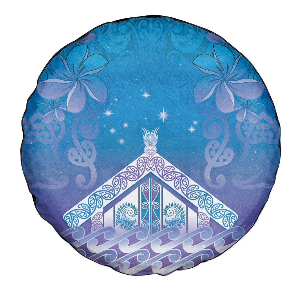New Zealand Matariki Spare Tire Cover Maori Marae Cyan Galaxy