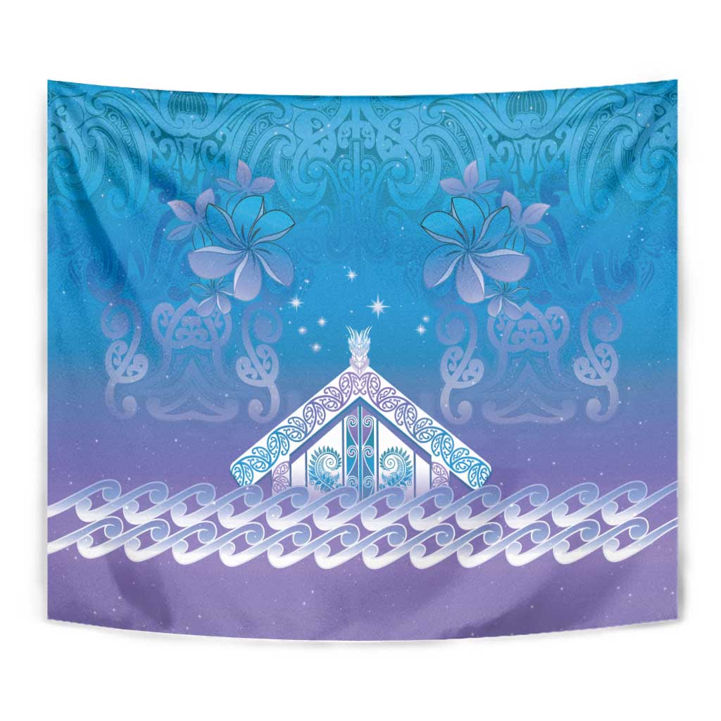 New Zealand Matariki Tapestry Maori Marae Cyan Galaxy