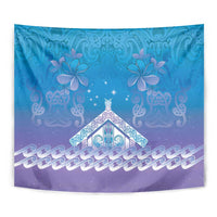 New Zealand Matariki Tapestry Maori Marae Cyan Galaxy