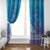 New Zealand Matariki Window Curtain Maori Marae Cyan Galaxy
