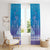 New Zealand Matariki Window Curtain Maori Marae Cyan Galaxy