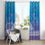 New Zealand Matariki Window Curtain Maori Marae Cyan Galaxy