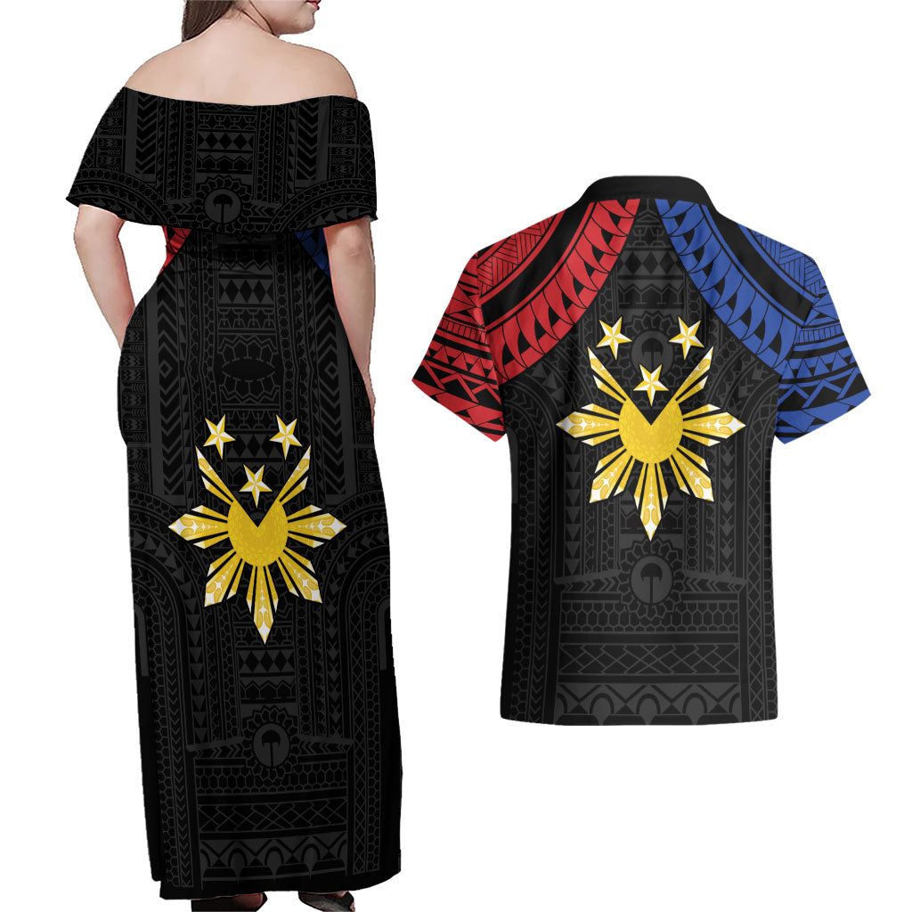 Philippines Independence Day Couples Matching Off Shoulder Maxi Dress and Hawaiian Shirt Proud To Be Pinoy LT05 - Polynesian Pride