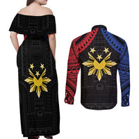 Philippines Independence Day Couples Matching Off Shoulder Maxi Dress and Long Sleeve Button Shirt Proud To Be Pinoy