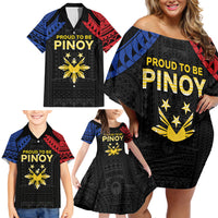 Philippines Independence Day Family Matching Off Shoulder Short Dress and Hawaiian Shirt Proud To Be Pinoy LT05 - Polynesian Pride