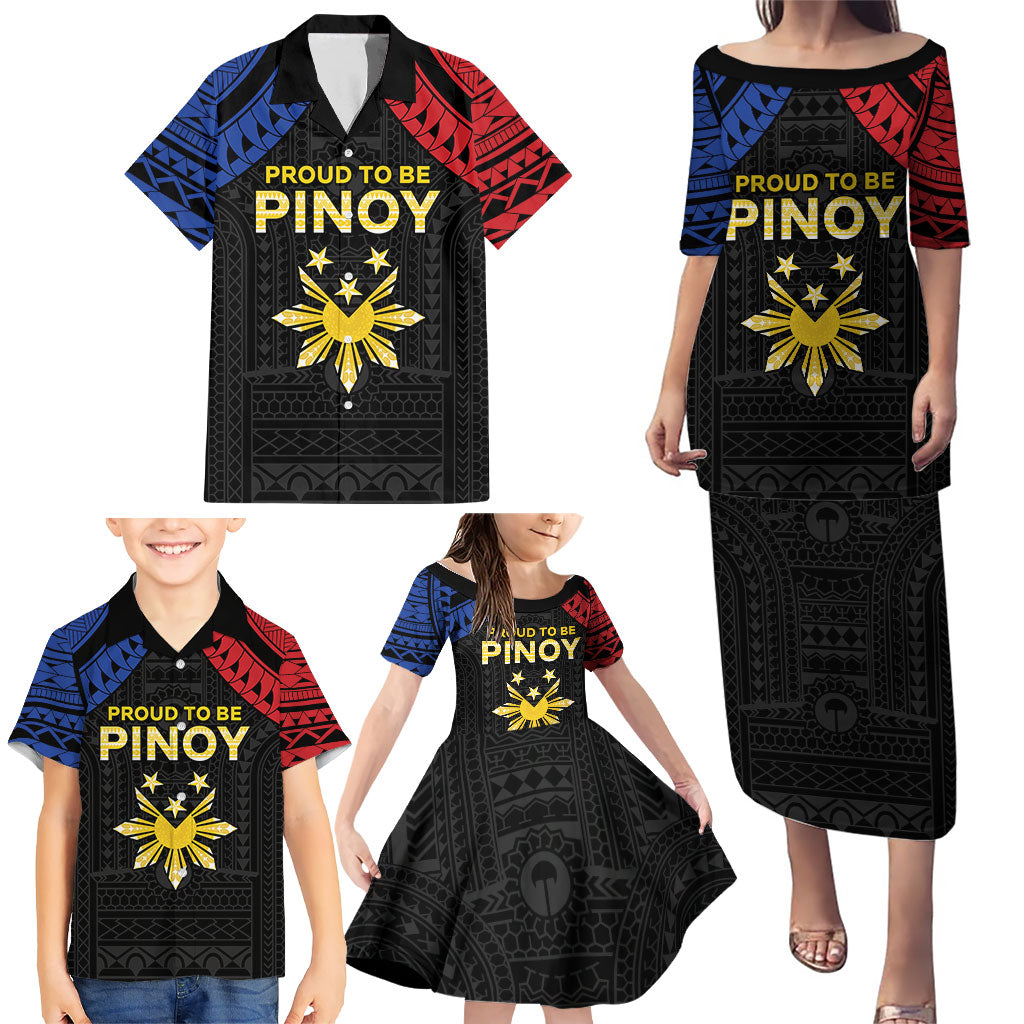 Philippines Independence Day Family Matching Puletasi and Hawaiian Shirt Proud To Be Pinoy