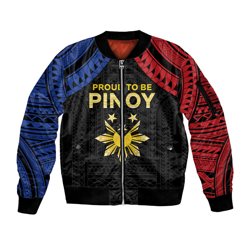 Philippines Independence Day Sleeve Zip Bomber Jacket Proud To Be Pinoy