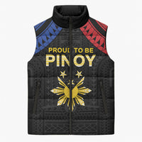 Philippines Independence Day Sleeveless Puffer Jacket Proud To Be Pinoy
