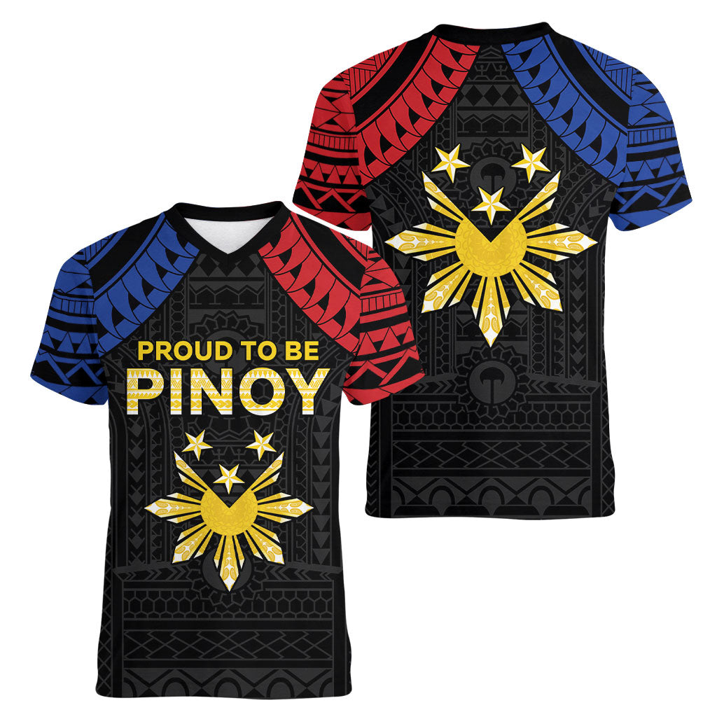 Philippines Independence Day Women V-Neck T-Shirt Proud To Be Pinoy