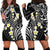 Plumeria With Black Polynesian Tattoo Pattern Hoodie Dress