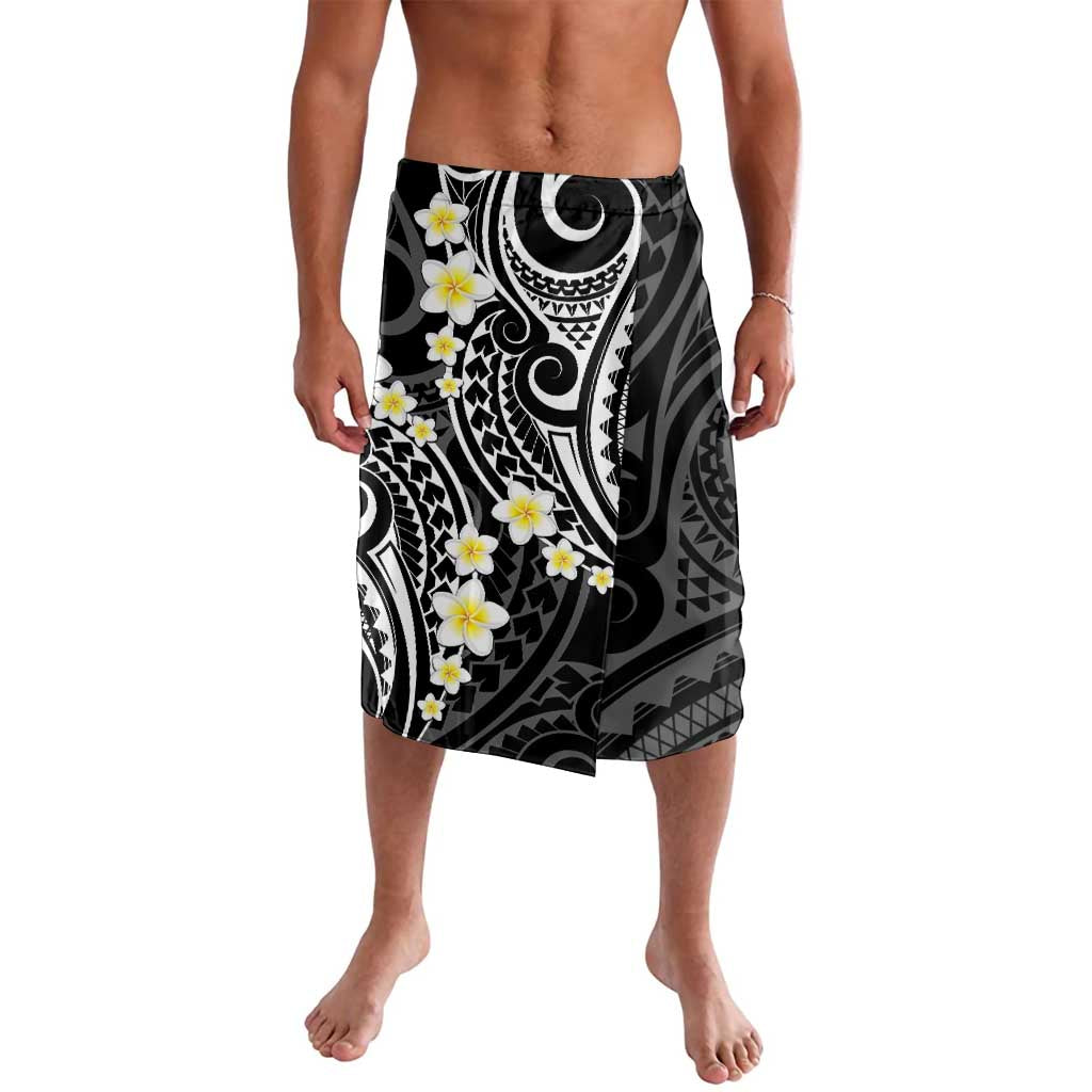 Plumeria With Black Polynesian Tattoo Pattern Lavalava