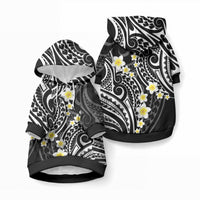 Plumeria With Black Polynesian Tattoo Pattern Pet Hoodie