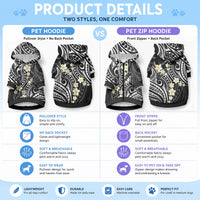 Plumeria With Black Polynesian Tattoo Pattern Pet Hoodie