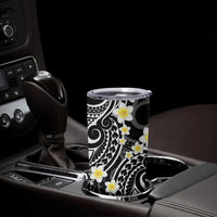 Plumeria With Black Polynesian Tattoo Pattern Tumbler Cup