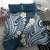 Plumeria With Blue Polynesian Tattoo Pattern Bedding Set