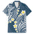 Plumeria With Blue Polynesian Tattoo Pattern Hawaiian Shirt