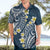 Plumeria With Blue Polynesian Tattoo Pattern Hawaiian Shirt